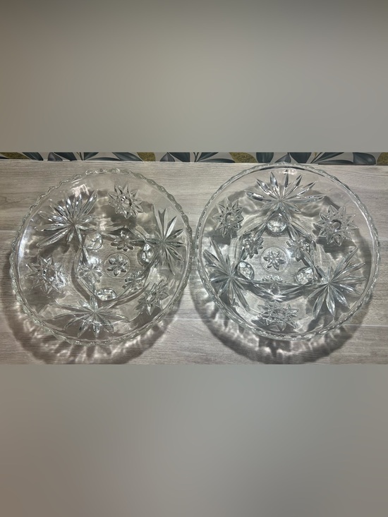 Anchor Hocking Other - Vintage Anchor Hocking Star of David Prescut Glass Footed Bowl - Set of 2 (C)